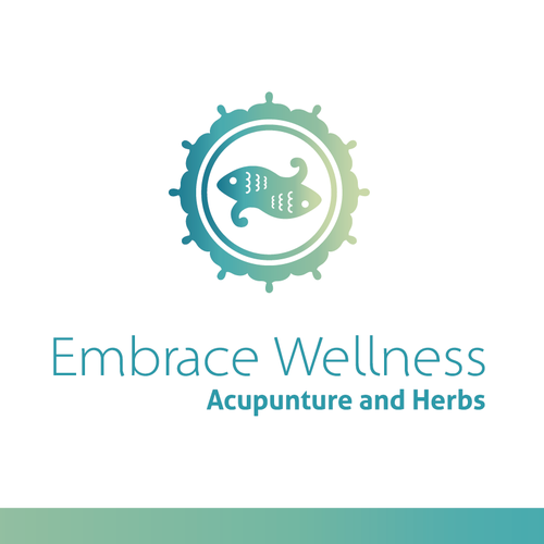 Herbal logo with the title 'Create an elegant, harmonious illustration with a little movement to represent Embrace Wellness'