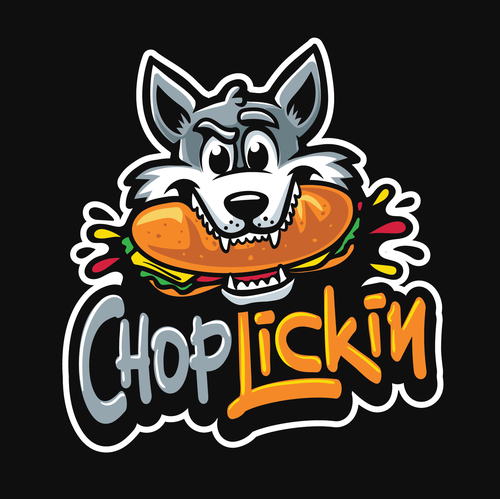 Sandwich shop logo with the title 'Chop Lickin logo'