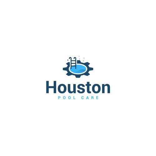 Maintenance logo with the title 'Houston pool care logo'
