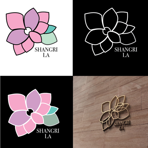 Inviting design with the title 'Resort & Spa Shangri-la'