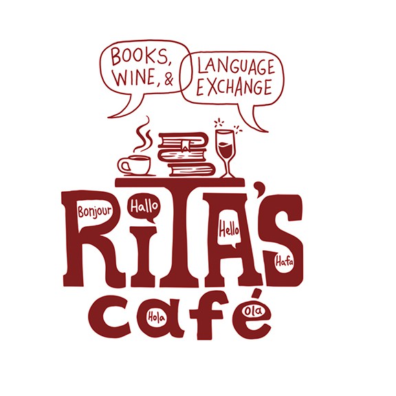 Lettering design with the title 'Design a logo for an International Language Coffee Shop'