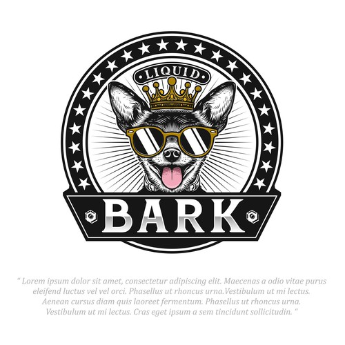 Dog brand with the title 'Liquid Bark'