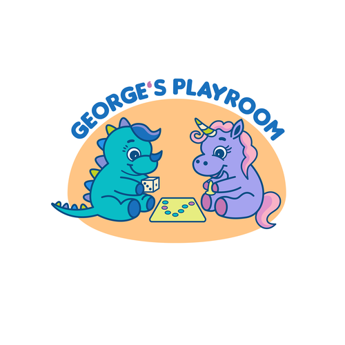 Board game logo with the title 'Logo for children's board game center (age is 2-8)'