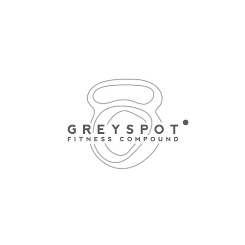 Purple and gray design with the title 'Kettlebell logo for Grayspot Fitness Compound'