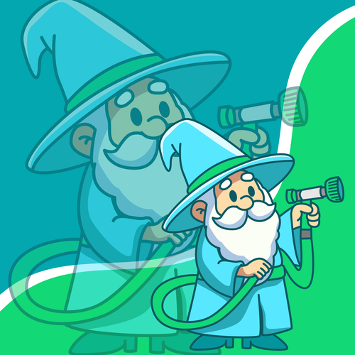 Wizard logo with the title 'Wizard cartoon mascot logo'
