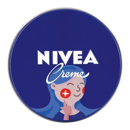 Branding illustration with the title 'Branding idea for NIVEA creme Swiss Anniversary Edition'
