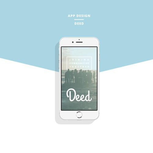 Social networking design with the title '"DEED" mobile app'