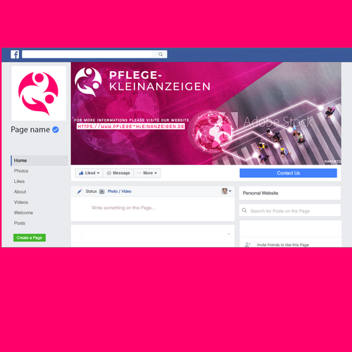 Header design with the title 'Facebook cover'