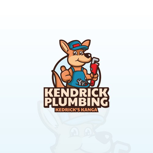 Kangaroo logo with the title 'Kendrick Plumbing Logo'