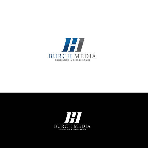 Newspaper design with the title 'burch media logo'