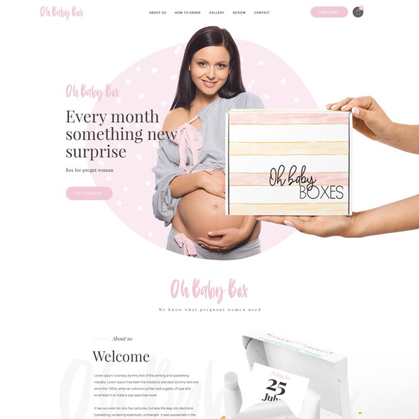 Baby website with the title 'Product landing page'