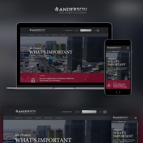 Luxury website with the title 'Law firm professional web design'