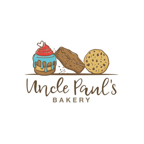 Pastry logo with the title 'Uncle Paul's Bakery Logo'