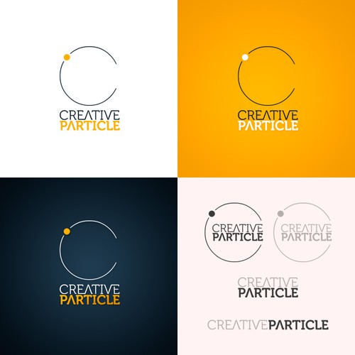 Royal blue logo with the title 'Creative Particle'