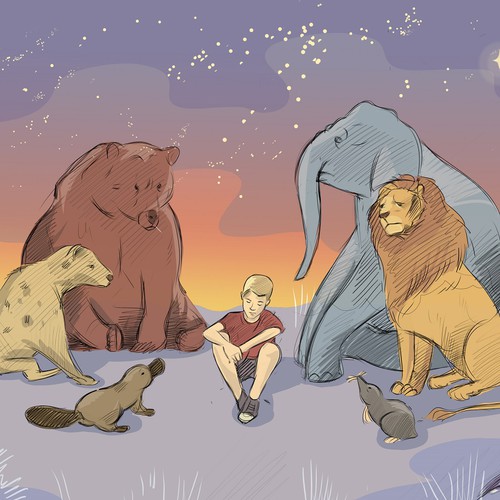 Color artwork with the title 'sketch for illustration'