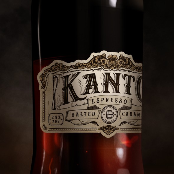 Coffee label with the title 'Bottle label for espresso'