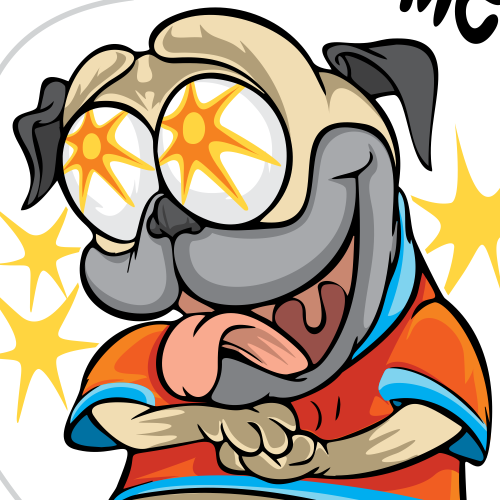 Pug design with the title 'Awesome Pugg Emoji'