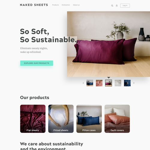 Natural website with the title 'Naked Sheets'