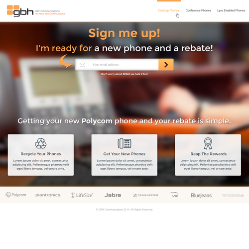 Recycling design with the title 'Rebate Campaign Landing Page'