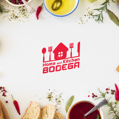 Kitchen brand with the title 'bold logo for home & kitchen bodega'