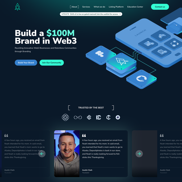 Stack design with the title 'Crypto  Project landing page'