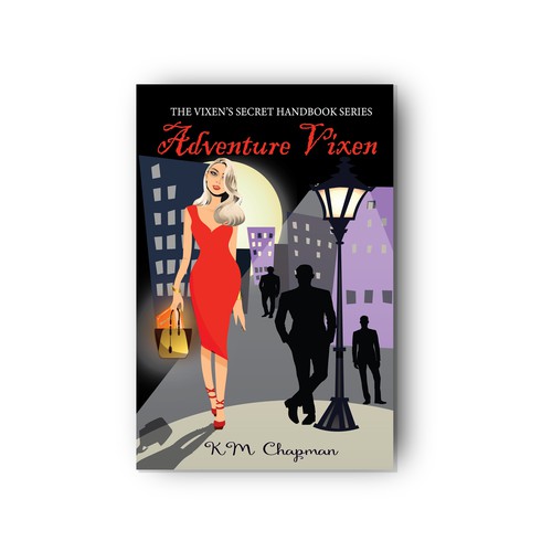 Cartoon book cover with the title 'Book Cover for 'Adventure Vixen' '