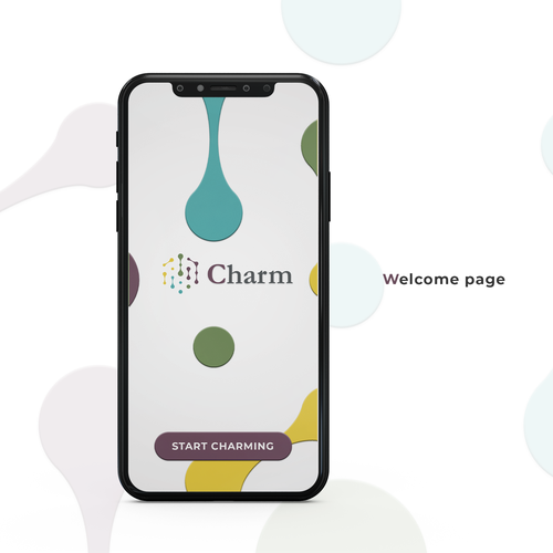 News design with the title 'Charm app design'