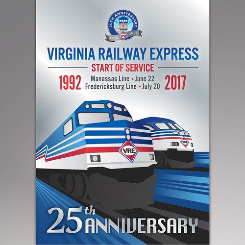 Train design with the title '25th Anniversary Poster'
