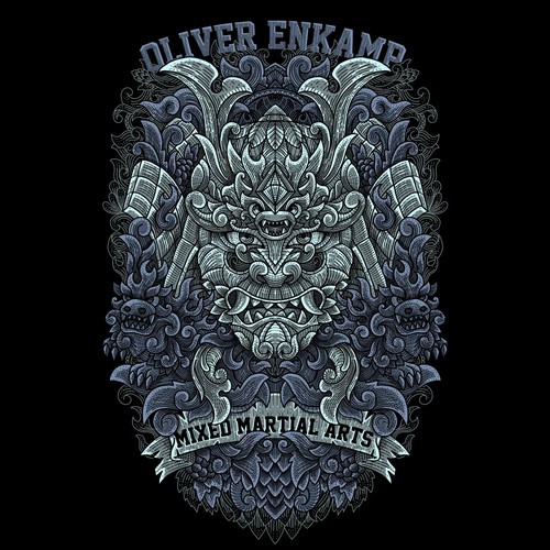 Album design with the title 'Samurai T-shirt design'