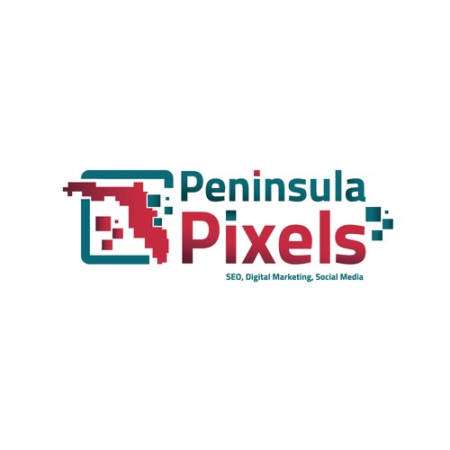 Digital marketing logo with the title 'Peninsula Pixels'
