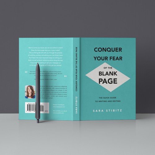 Mockup book cover with the title 'Book Cover design for Sara Stibitz'