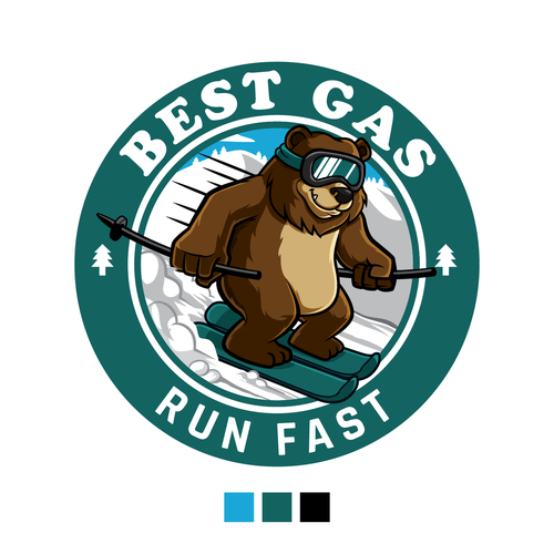 Skiing design with the title 'Logo mascot design'