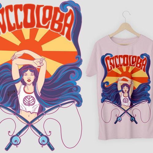Travel t-shirt with the title 'Retro Sea Goddess design v.2 for Coccoloba '