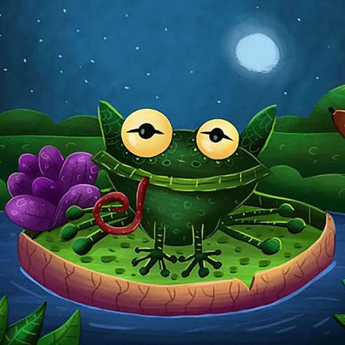 Frog illustration with the title 'sapo cururu'