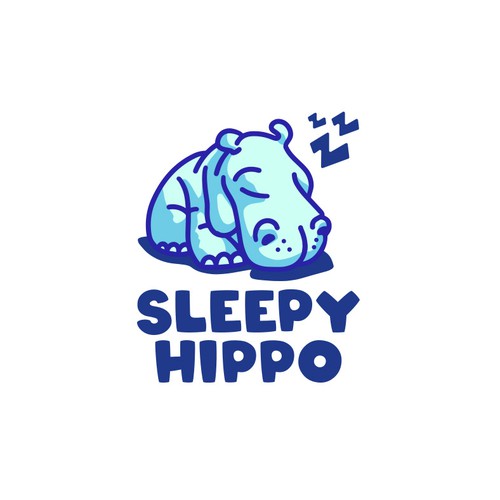 Hippo design with the title 'Sleepy Hippo'