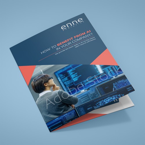 Seminar design with the title 'Brochure design for AI consulting service'