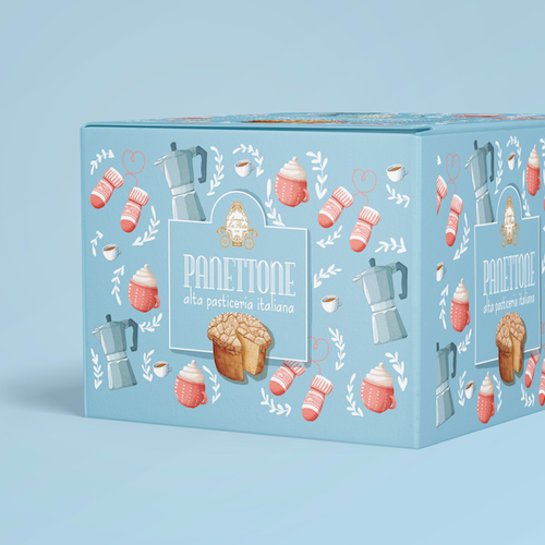Sweets packaging with the title 'panettone packaging'