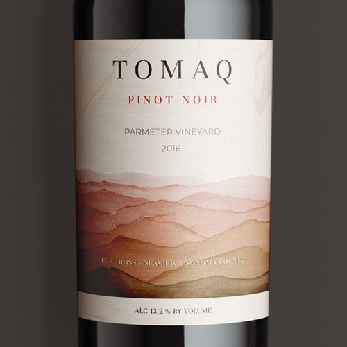 Watercolor label with the title 'High-end red wine label'