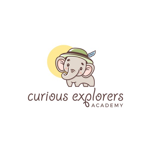 Explorer logo with the title 'Cute logo concept for childcare'