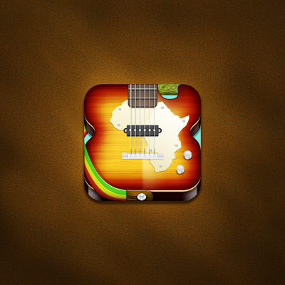 Icon design for app teaching African guitar styles 