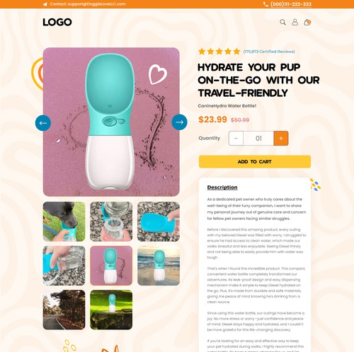 Pet shop design with the title 'CaniDog: High-Converting E-commerce Pet Product Landing Page'