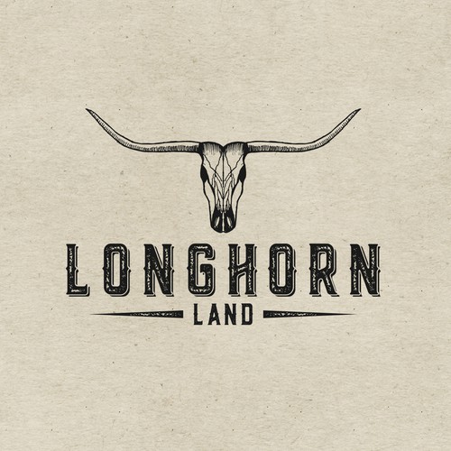 Longhorn logo with the title 'Logo concept for Longhorn Land.'