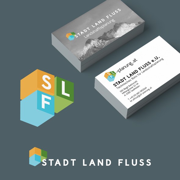 3D color logo with the title 'Logo for landscape architecture.'