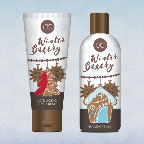 Christmas packaging with the title 'Cosmetic packaging'