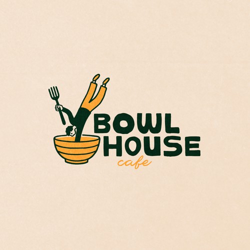 Design with the title 'Logo Concept for Bowl House Cafe'