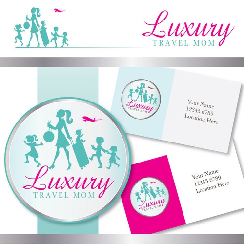 Mom design with the title 'logo for Luxury Travel Mom'
