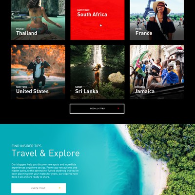 Web design for travel start-up