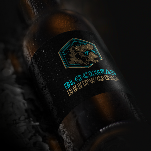 Art Deco design with the title 'Blockhead Beerworks'