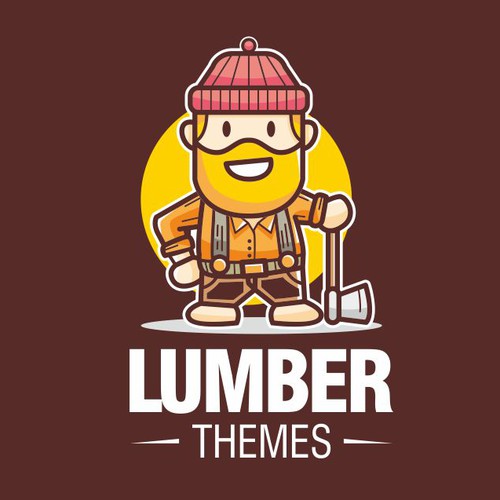 Lumberjack design with the title 'Lumber Themes Logo'