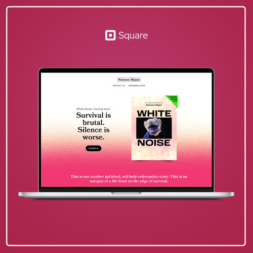 Strength design with the title '"White Noise" Book Website: Design for Female Resilience'